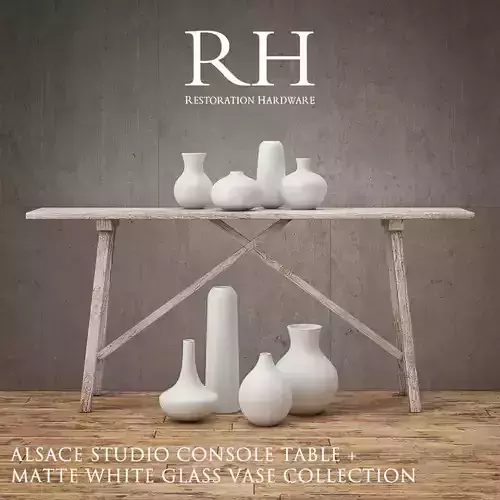 RH ALSACE Studio Console Table with Vase Collection
