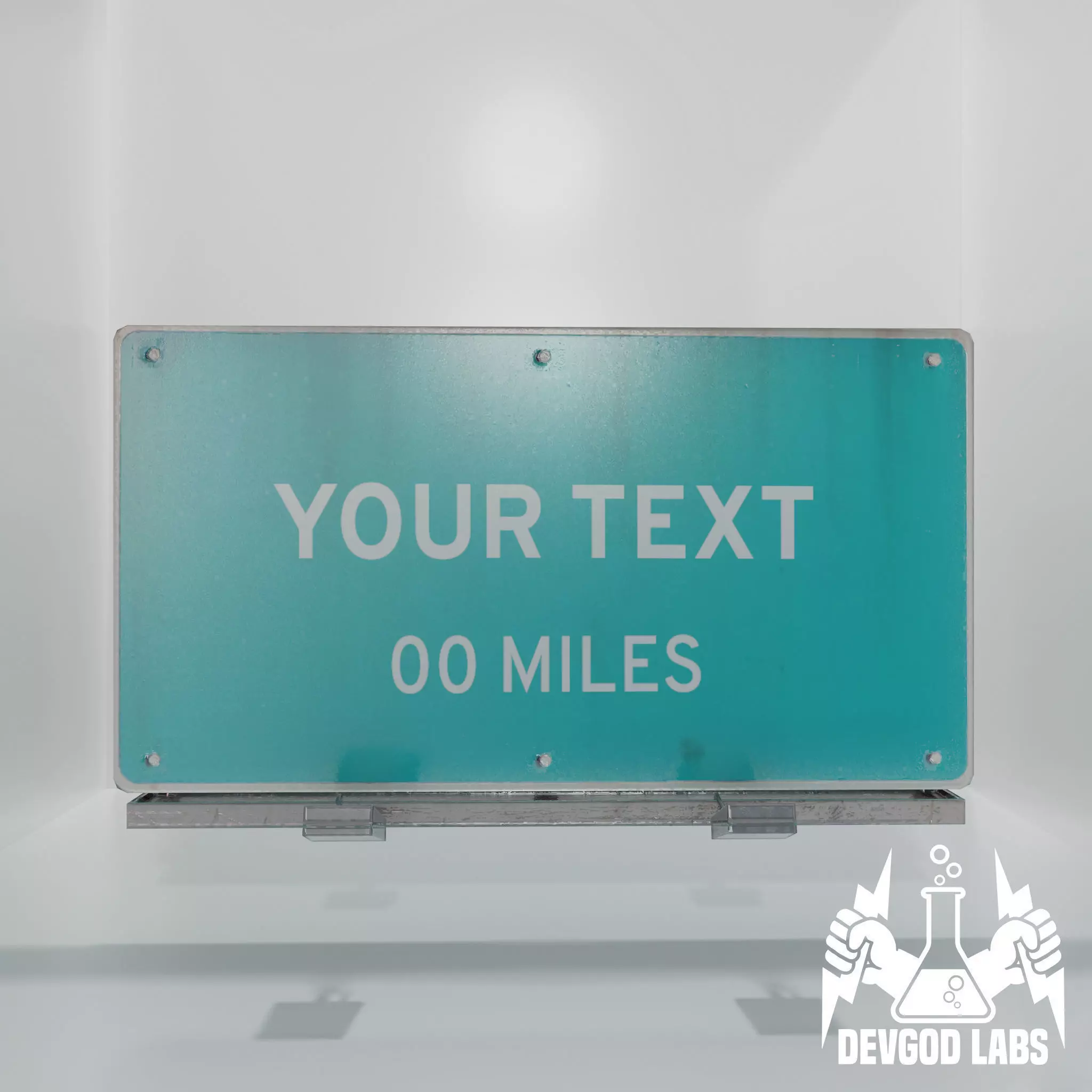 Game-ready Highway Sign Pack With Sign Template Low-poly 3D model_0