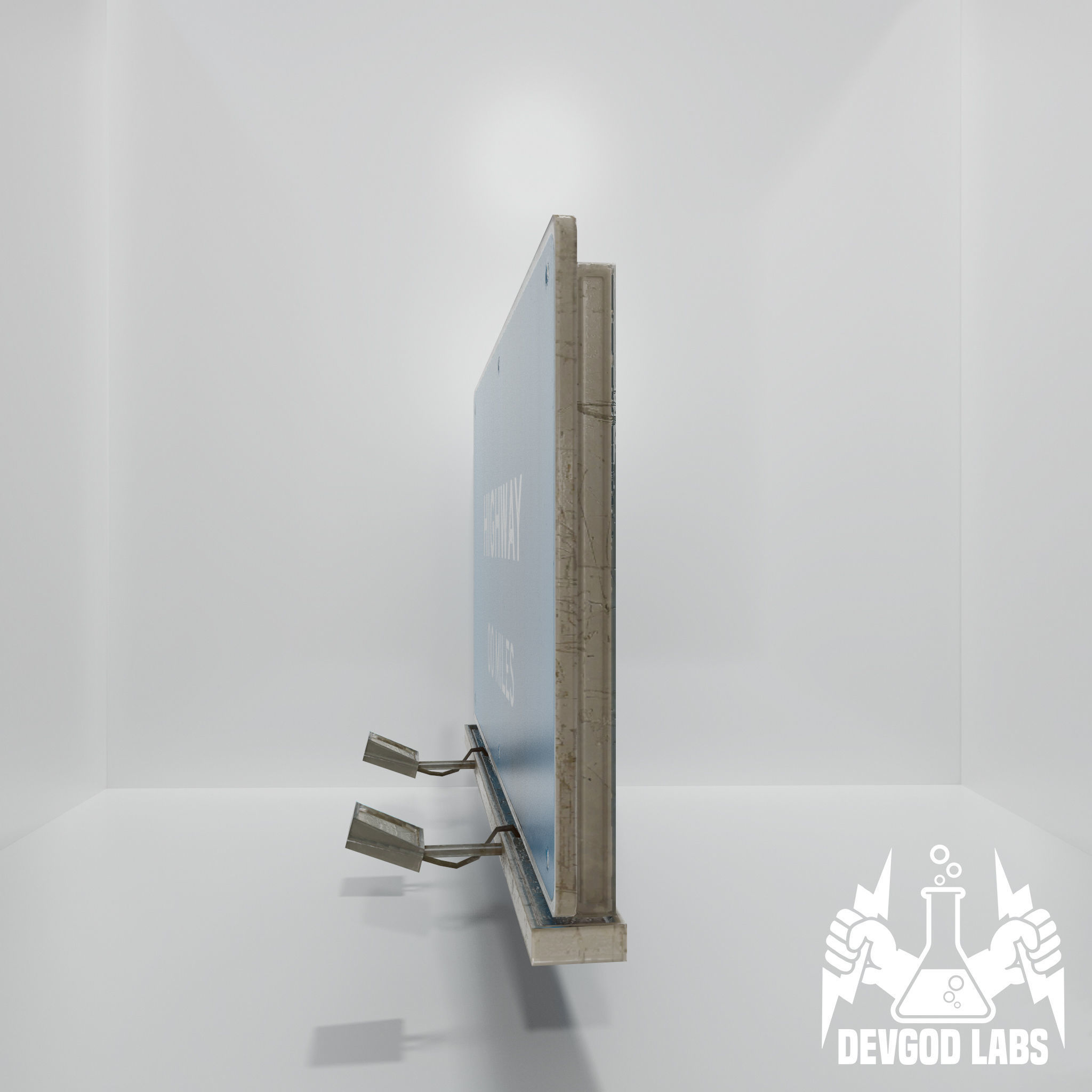 Game-ready Highway Sign Pack With Sign Template Low-poly 3D model_4