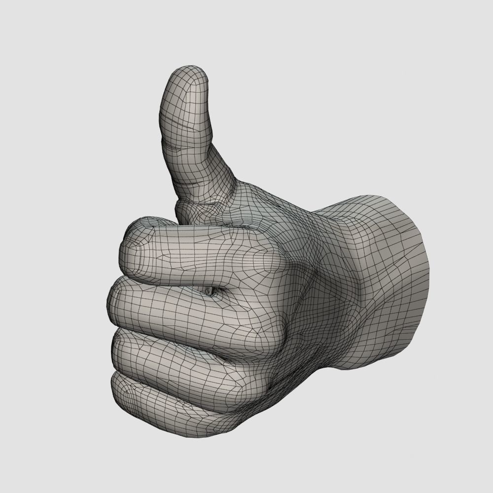 Thumb up hand 3D model_8