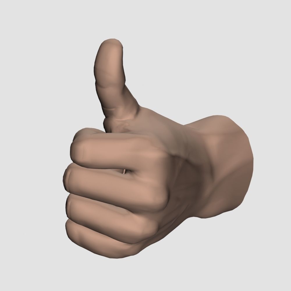 Thumb up hand 3D model_2