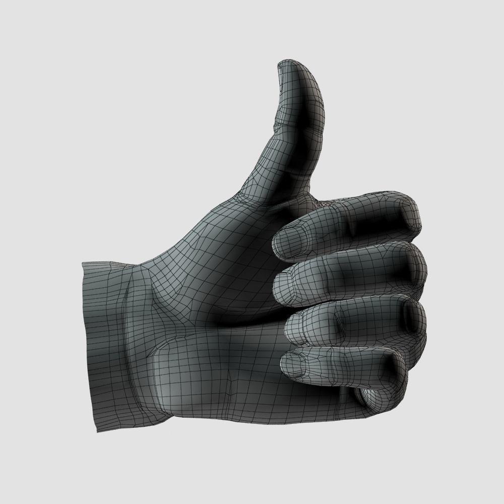 Thumb up hand 3D model_6