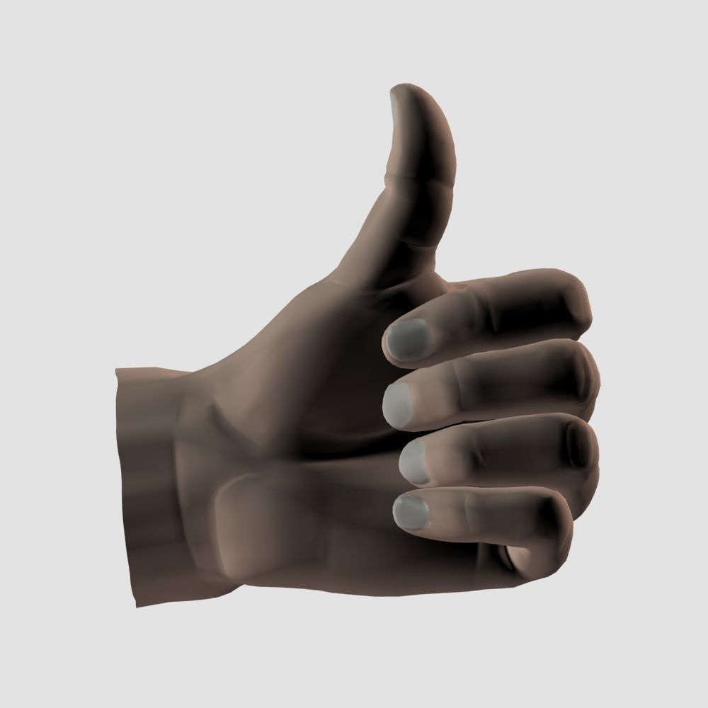 Thumb up hand 3D model_1