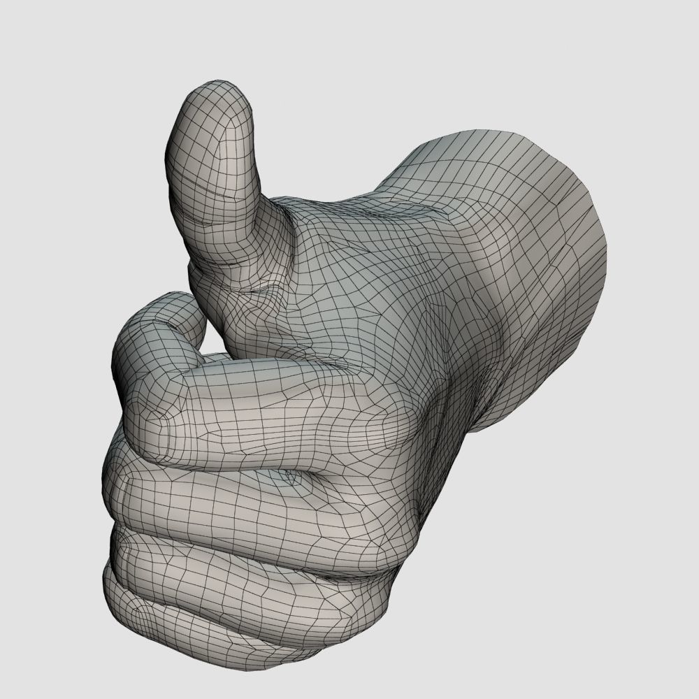 Thumb up hand 3D model_13