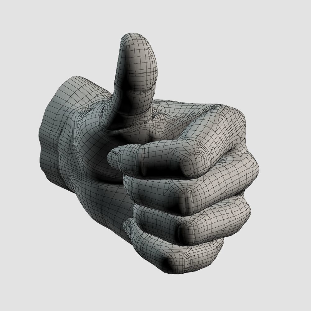 Thumb up hand 3D model_12