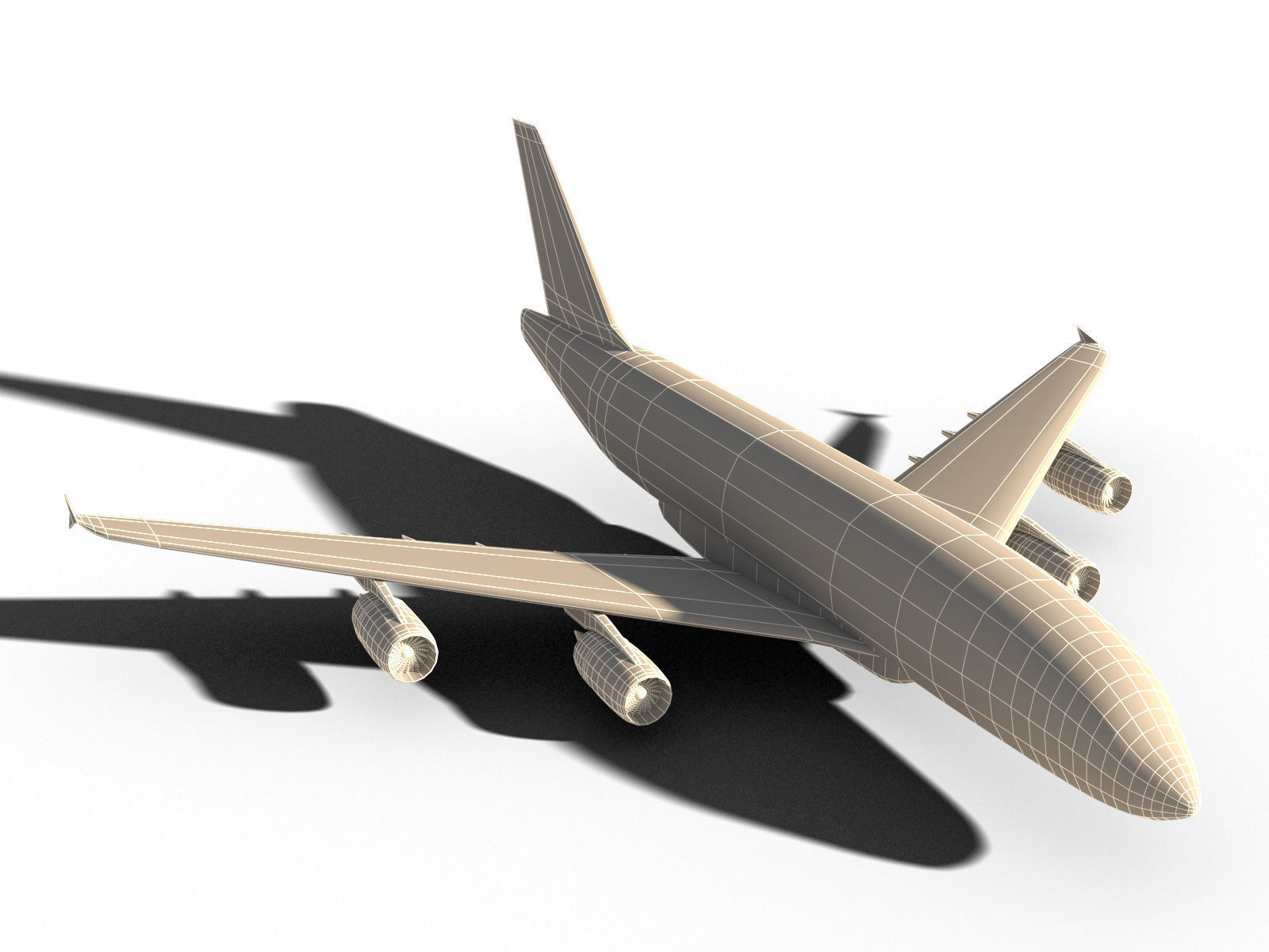 AIRBUS A380-800  Low-poly 3D model_6