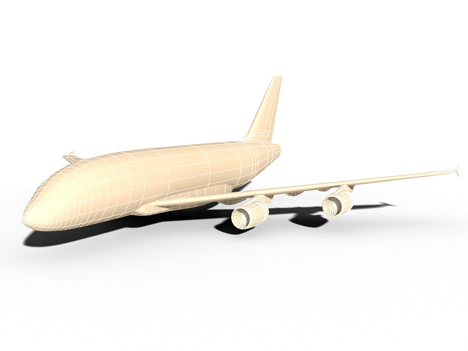 AIRBUS A380-800  Low-poly 3D model_7