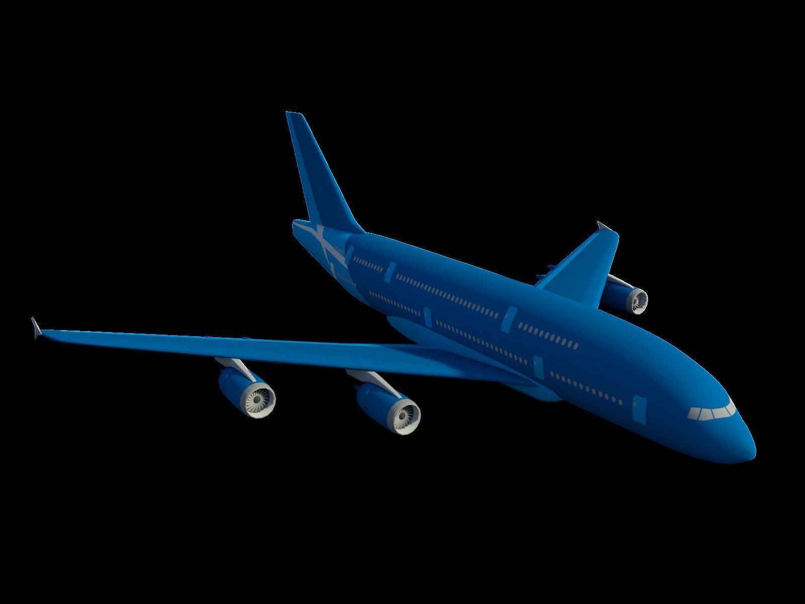 AIRBUS A380-800  Low-poly 3D model_8