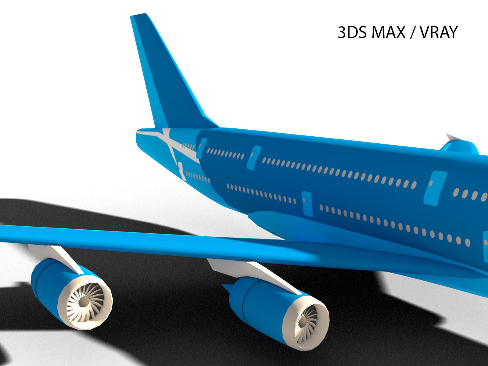 AIRBUS A380-800  Low-poly 3D model_1