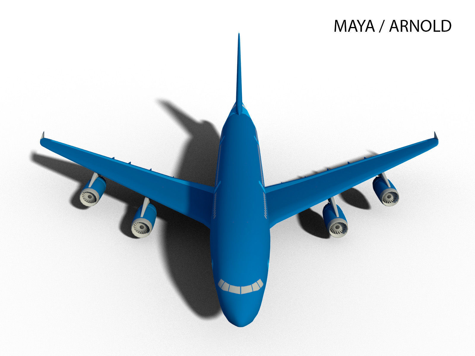 AIRBUS A380-800  Low-poly 3D model_3