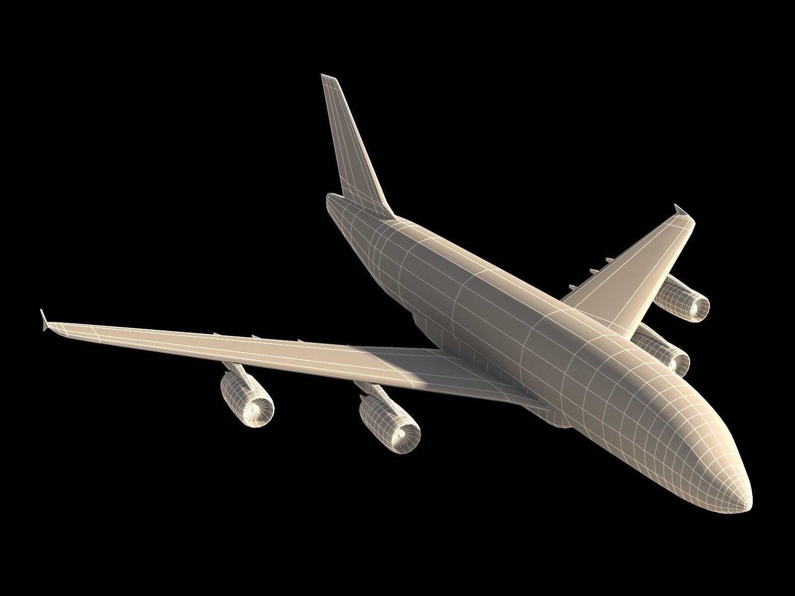 AIRBUS A380-800  Low-poly 3D model_14