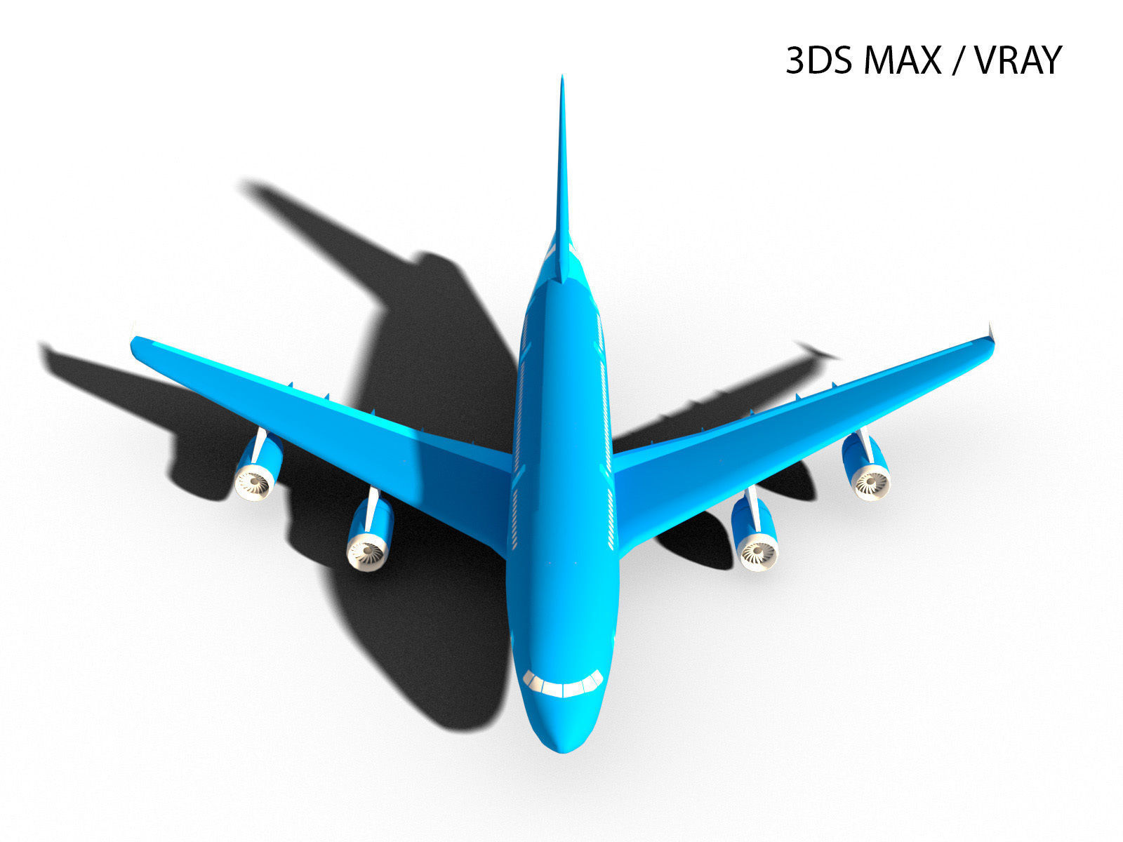 AIRBUS A380-800  Low-poly 3D model_2