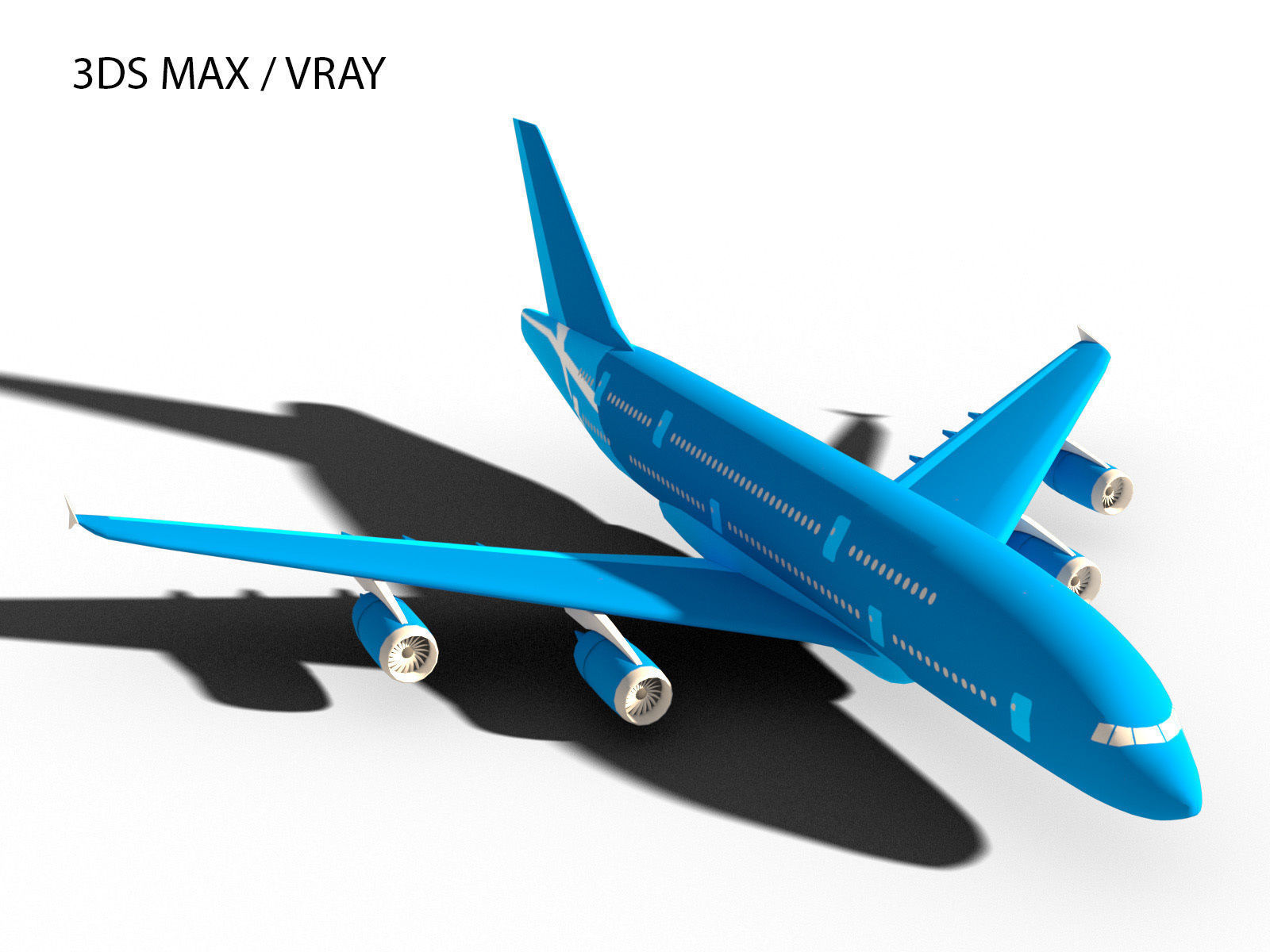 AIRBUS A380-800  Low-poly 3D model_5