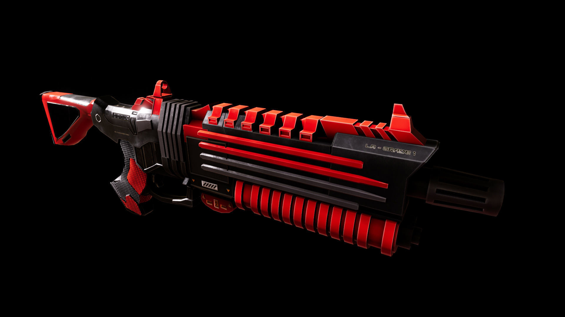 3D model Sci-fi Futuristic Laser Rifle VR / AR / low-poly rigged ...