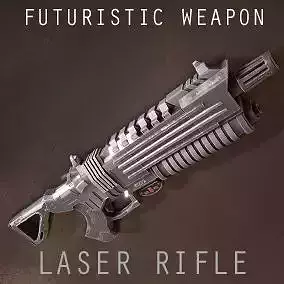 Sci-fi Futuristic Laser Rifle Low-poly 3D model
