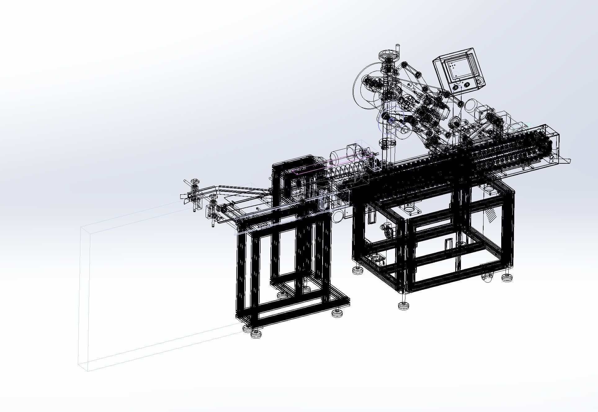 Vertical change horizontal labeling machine 3D model_9