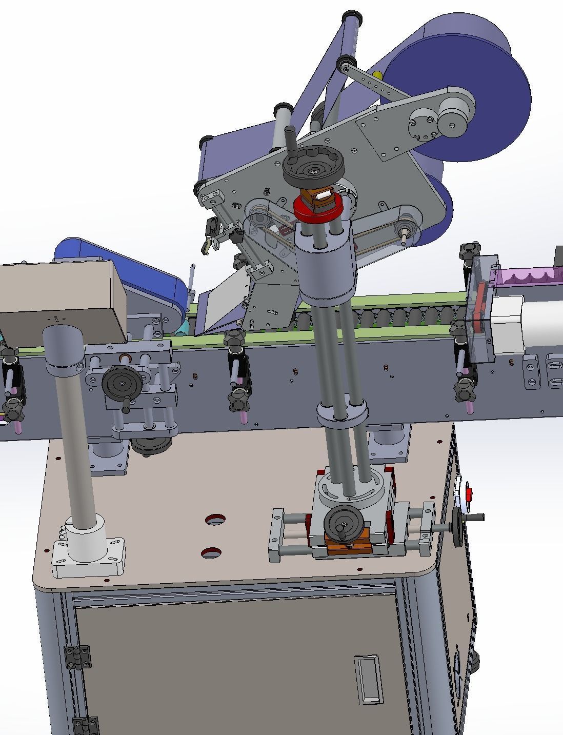 Vertical change horizontal labeling machine 3D model_4