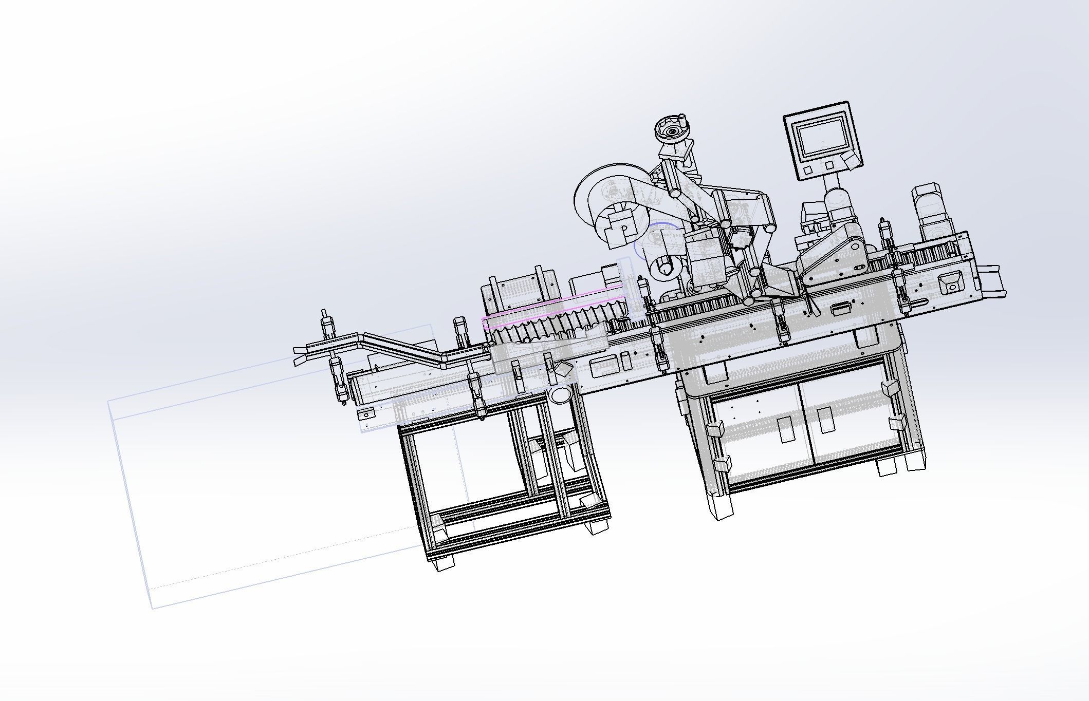 Vertical change horizontal labeling machine 3D model_18