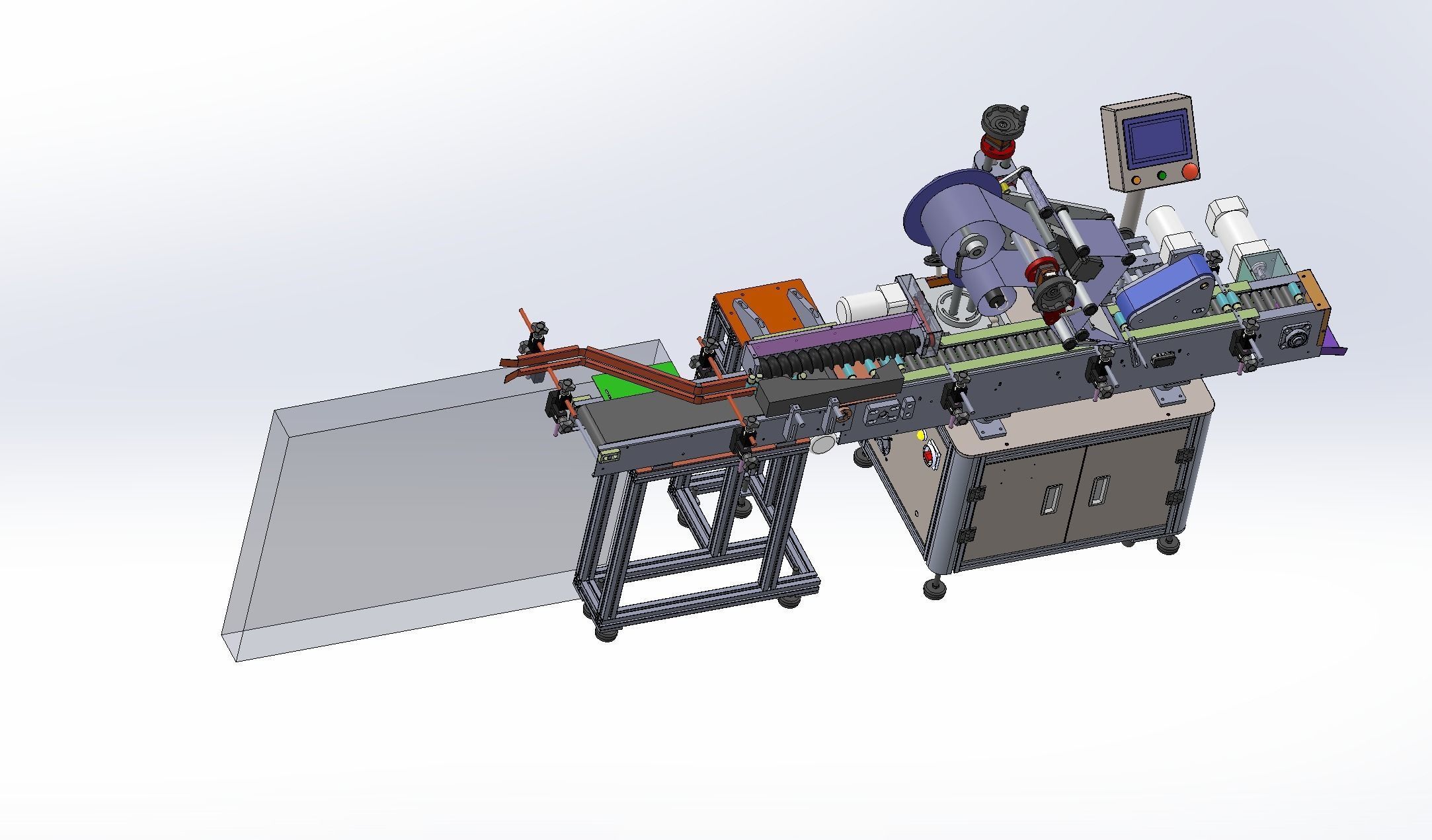Vertical change horizontal labeling machine 3D model_10