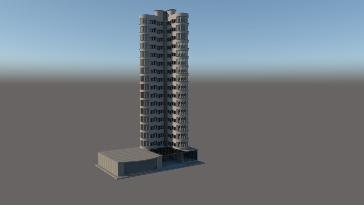 Skyscrapper Hotel 3D model_1