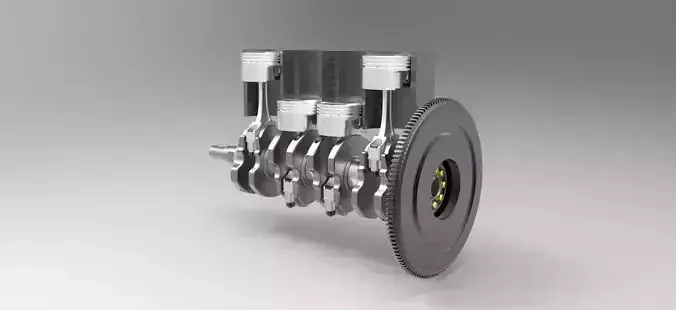 crank piston mechanism Free 3D model