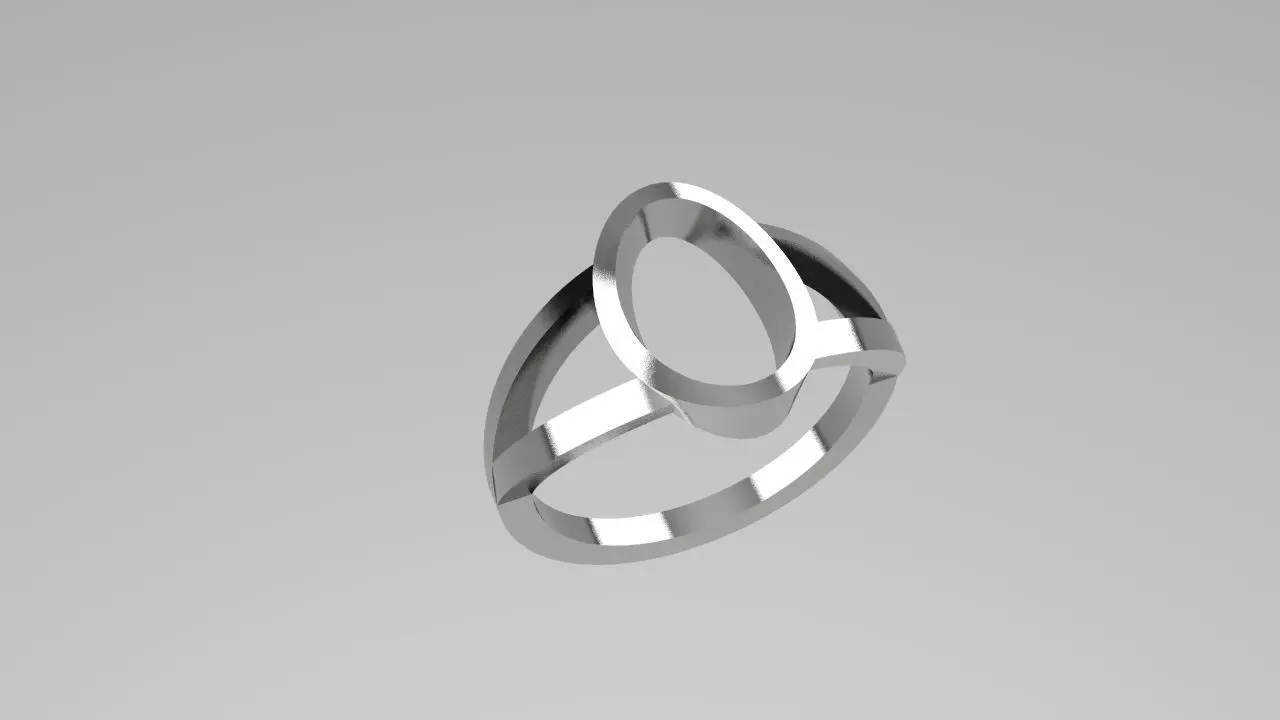 ring for oval gemstone Free 3D print model_0