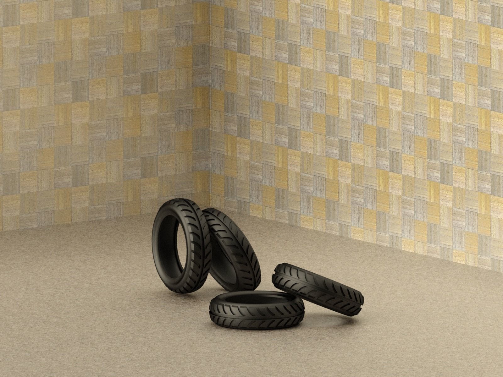 3D-TYRE set of tires Free low-poly 3D model_1