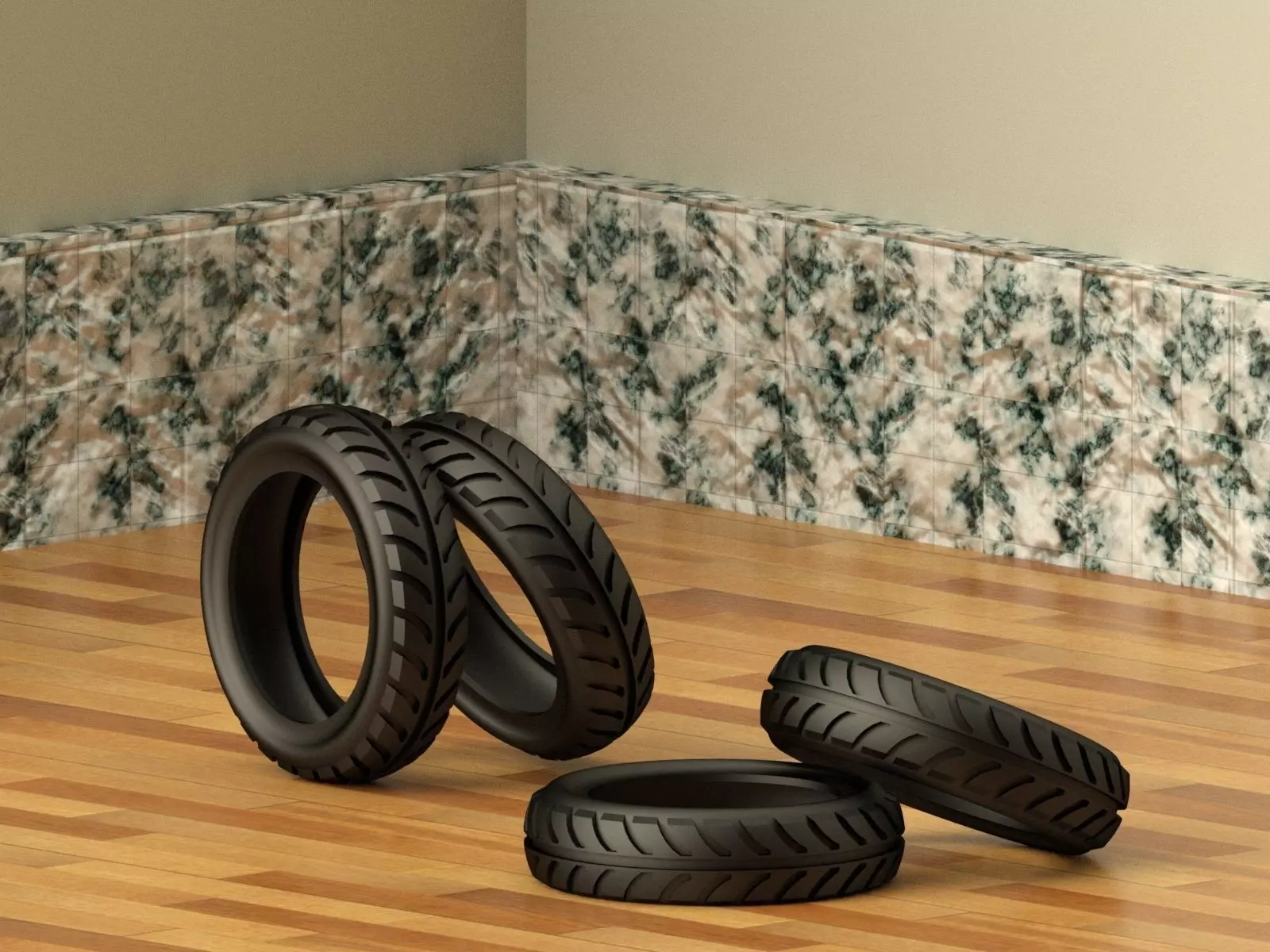 3D-TYRE set of tires Free low-poly 3D model_0