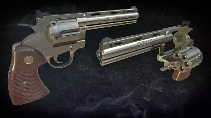 Colt Python Low-poly 3D model