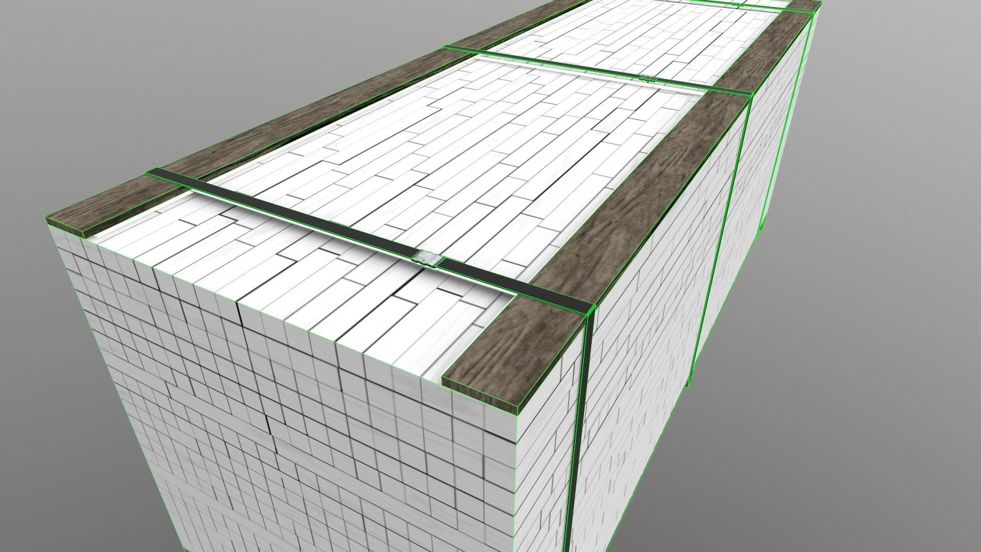 Wood Package  Low-poly 3D model_4