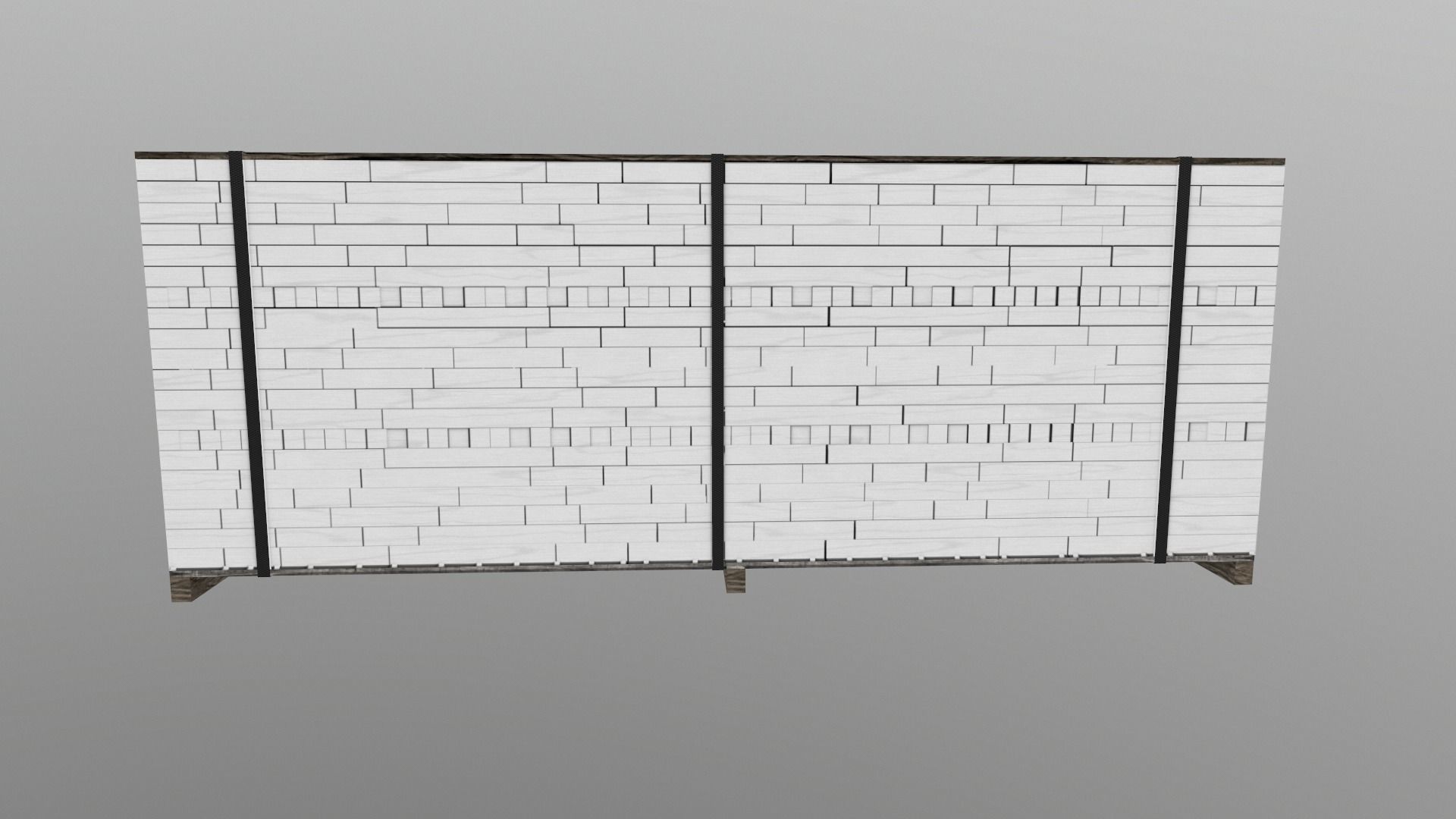 Wood Package  Low-poly 3D model_1