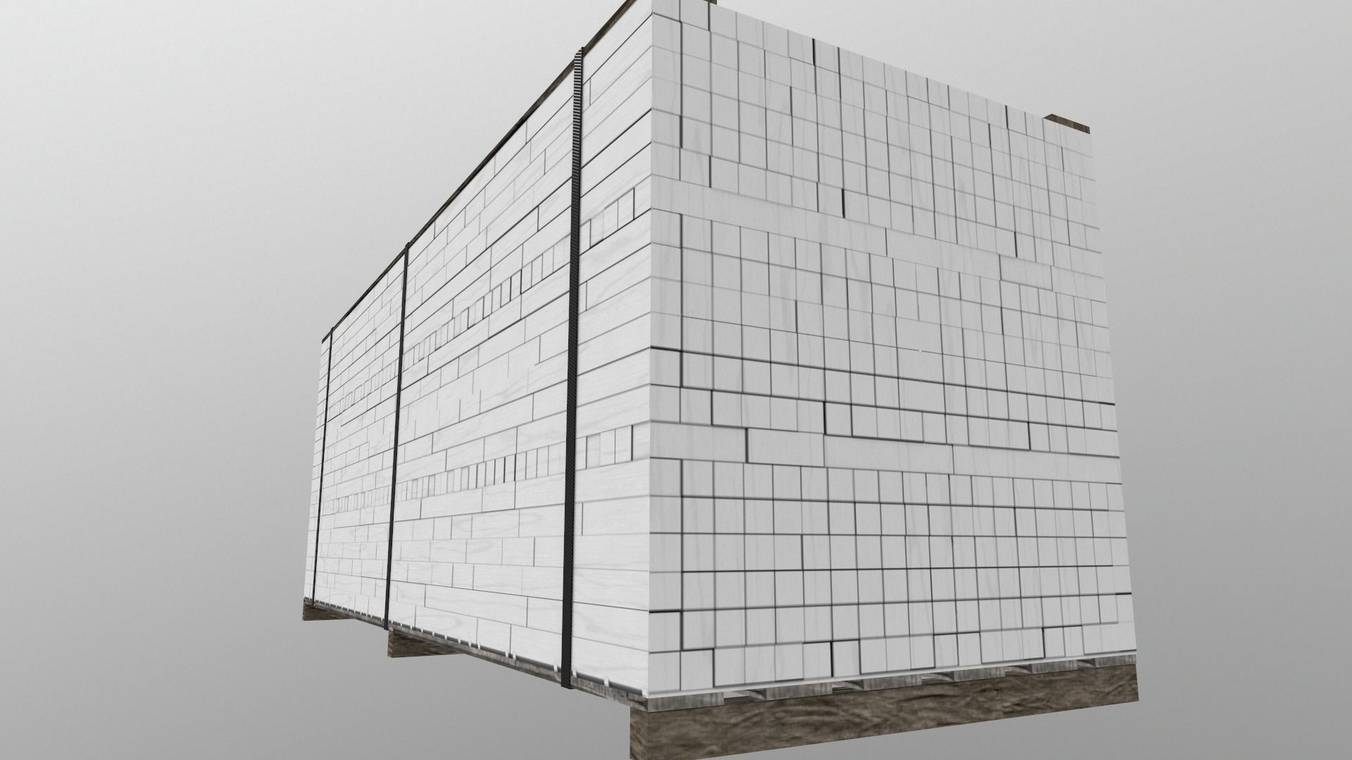 Wood Package  Low-poly 3D model_9