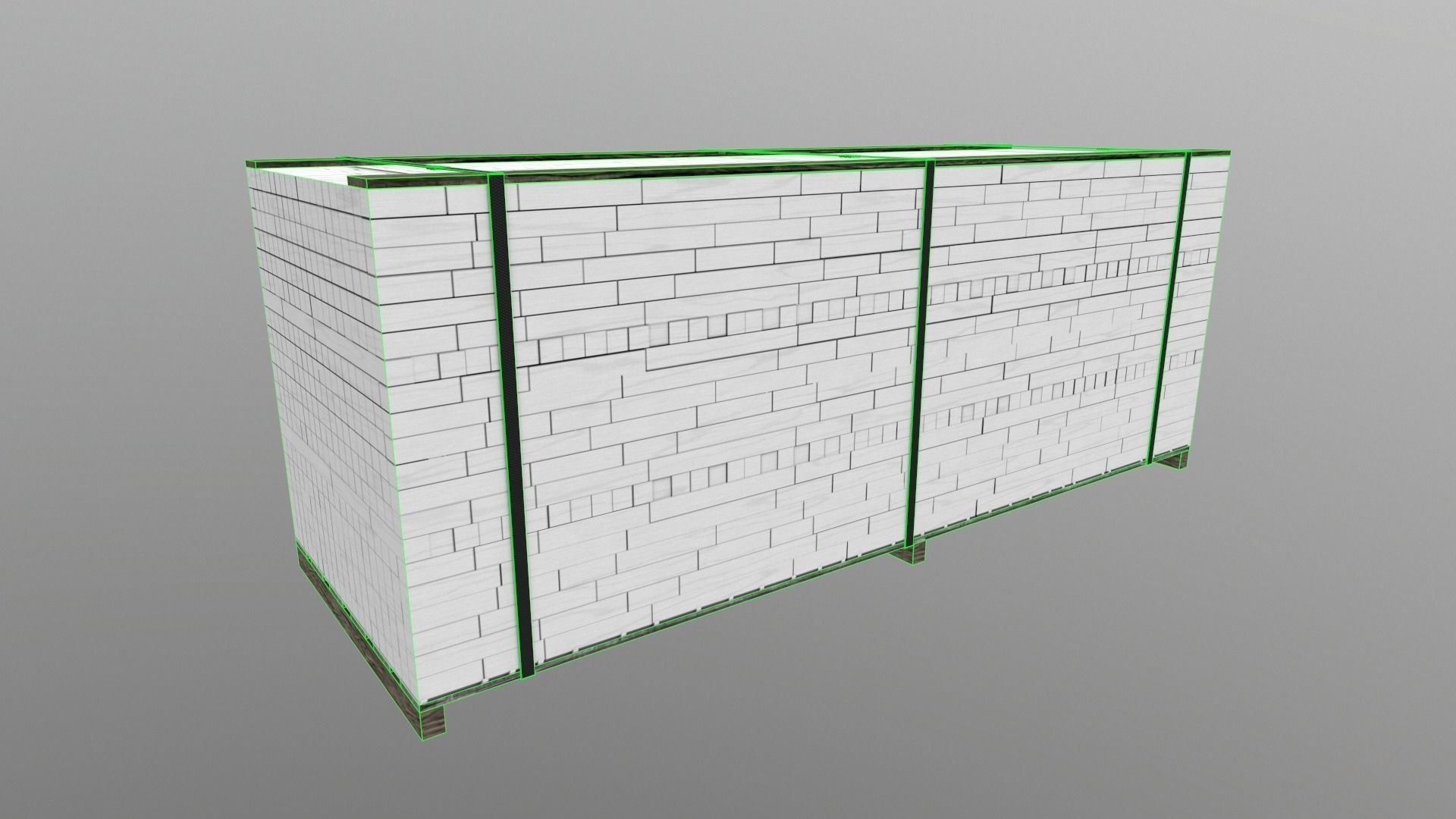 Wood Package  Low-poly 3D model_3