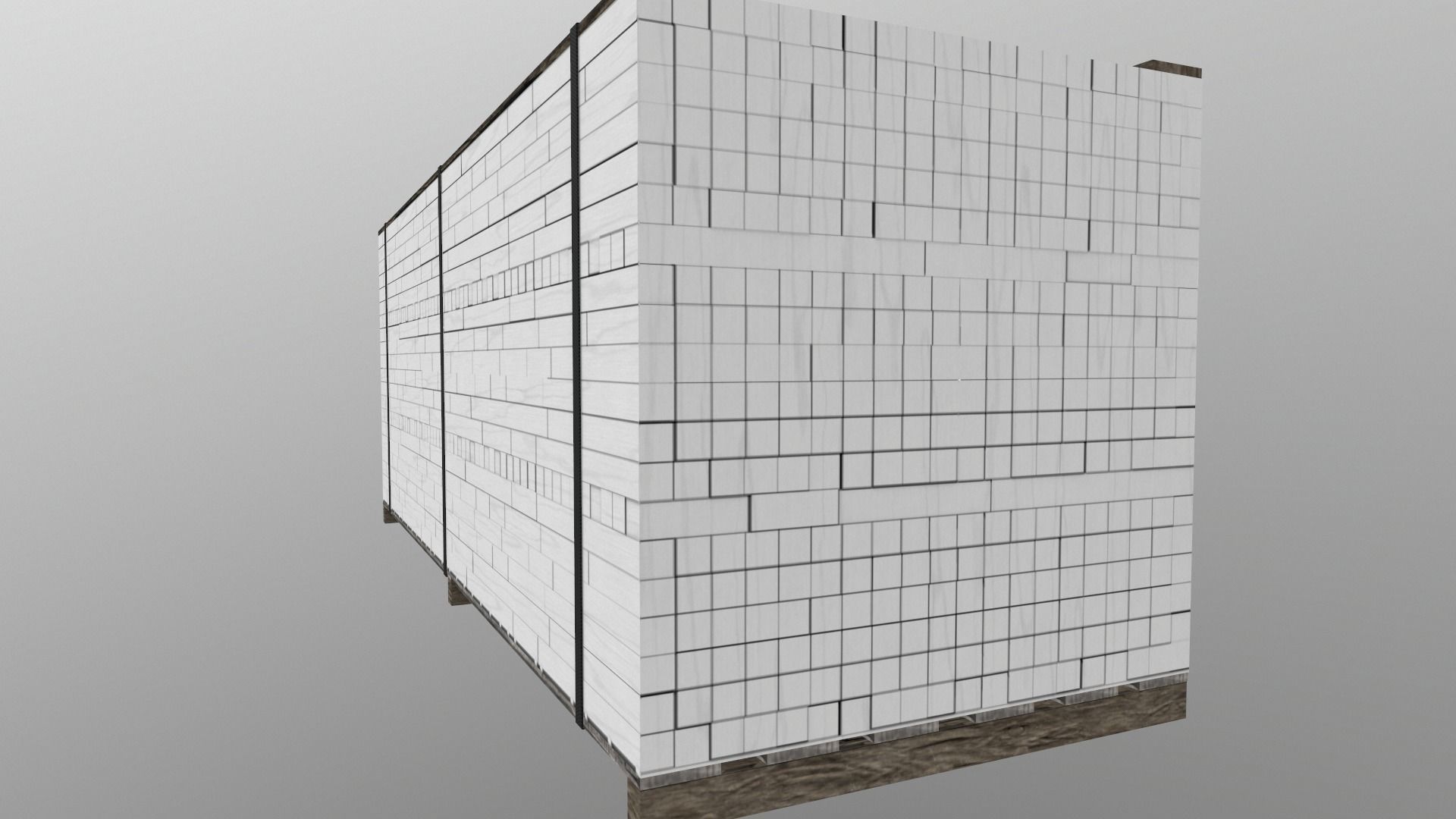 Wood Package  Low-poly 3D model_7