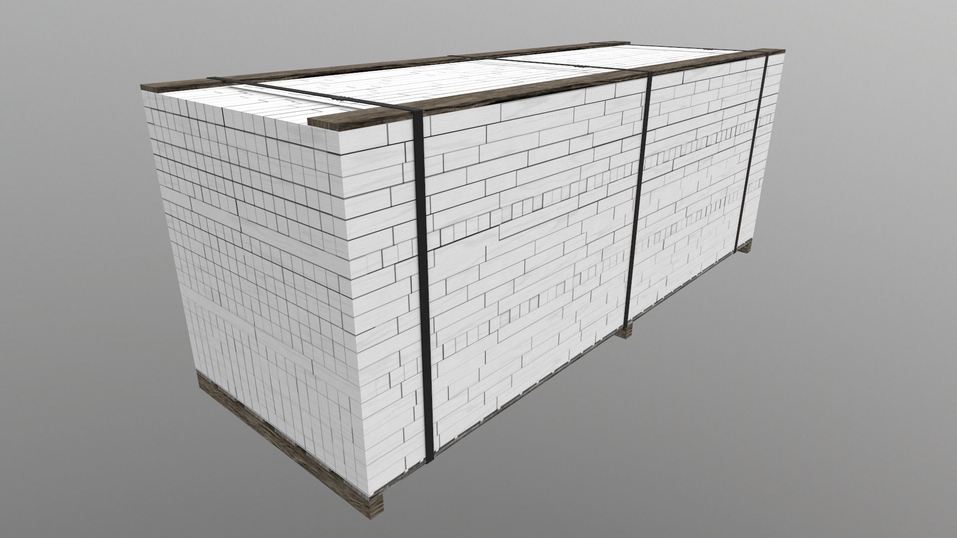 Wood Package  Low-poly 3D model_2