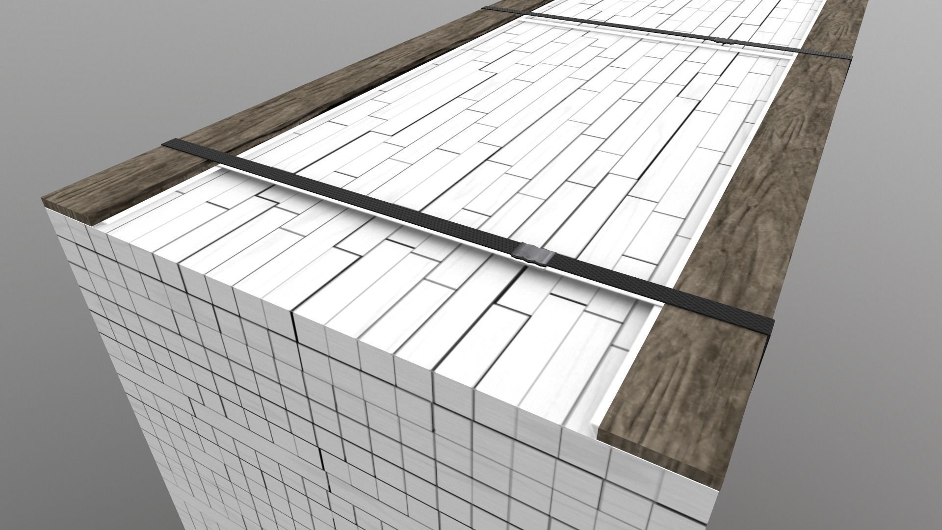 Wood Package  Low-poly 3D model_5