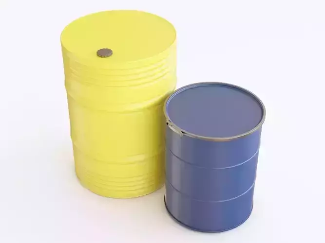 Steel barrel 02 3D model