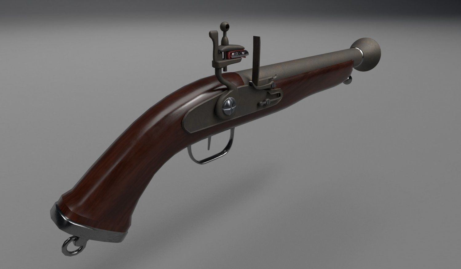 Flintlock Gun 3D model_1
