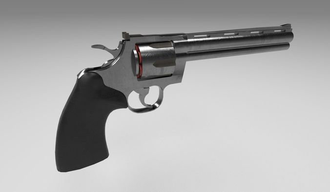 Colt Revolver Textured Low-poly 3D model