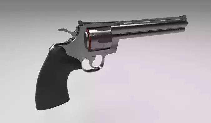 Colt Revolver Textured Low-poly 3D model