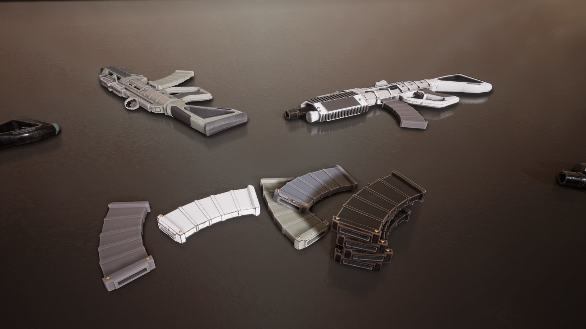 Sci-fi Futuristic Assault rifle Low-poly 3D model_4