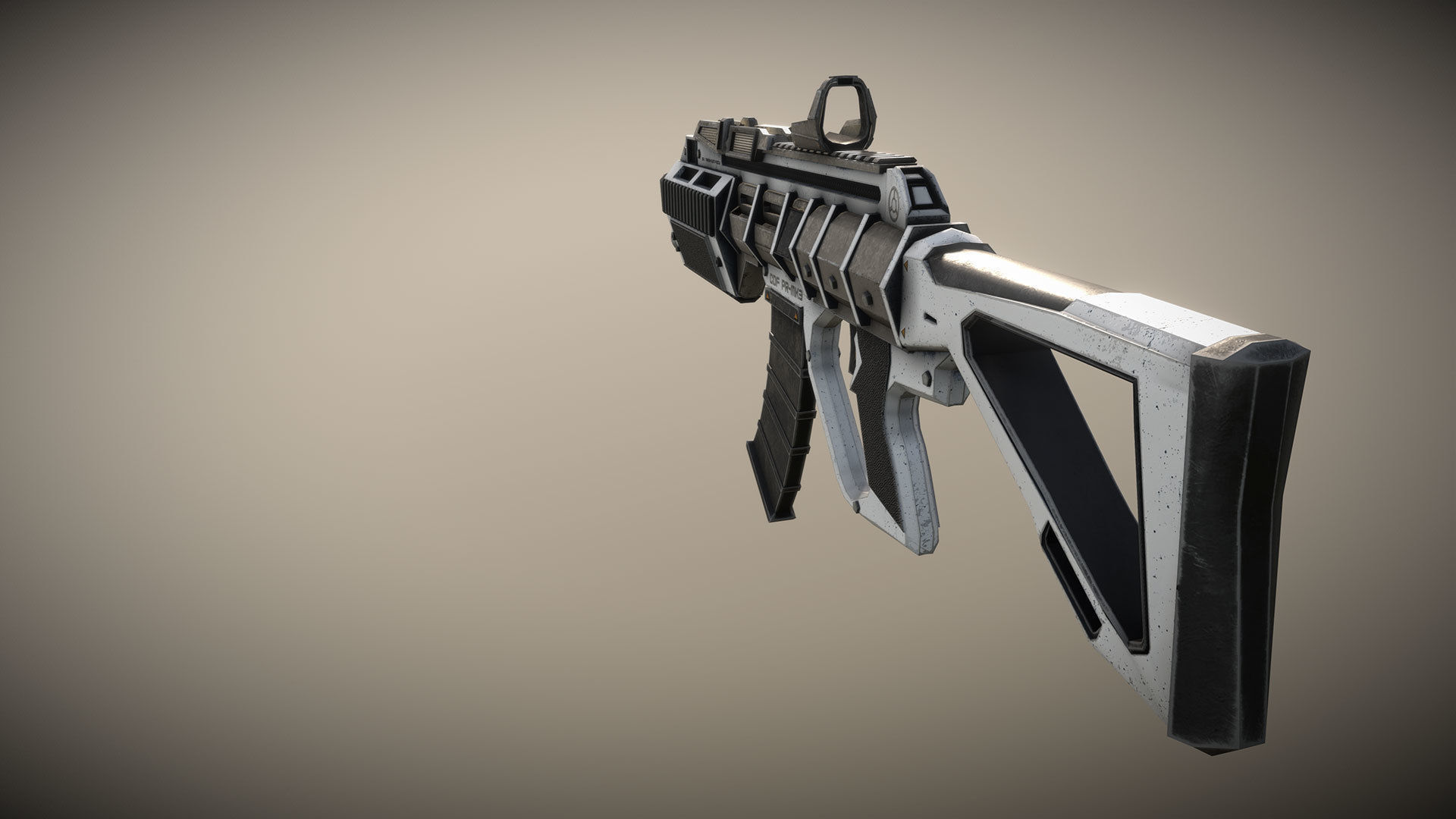 Sci-fi Futuristic Assault rifle Low-poly 3D model_29