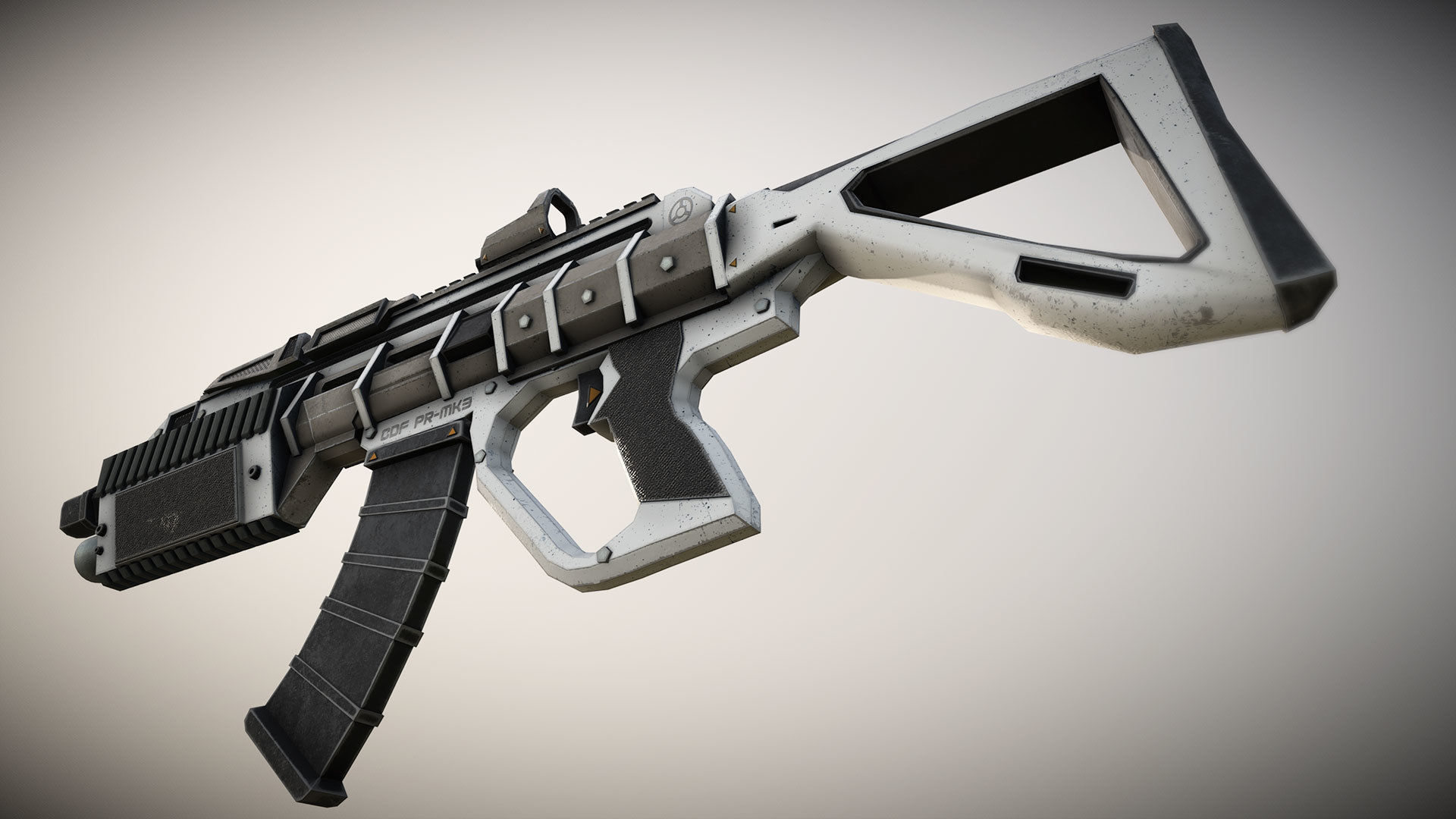 Sci-fi Futuristic Assault rifle Low-poly 3D model_21