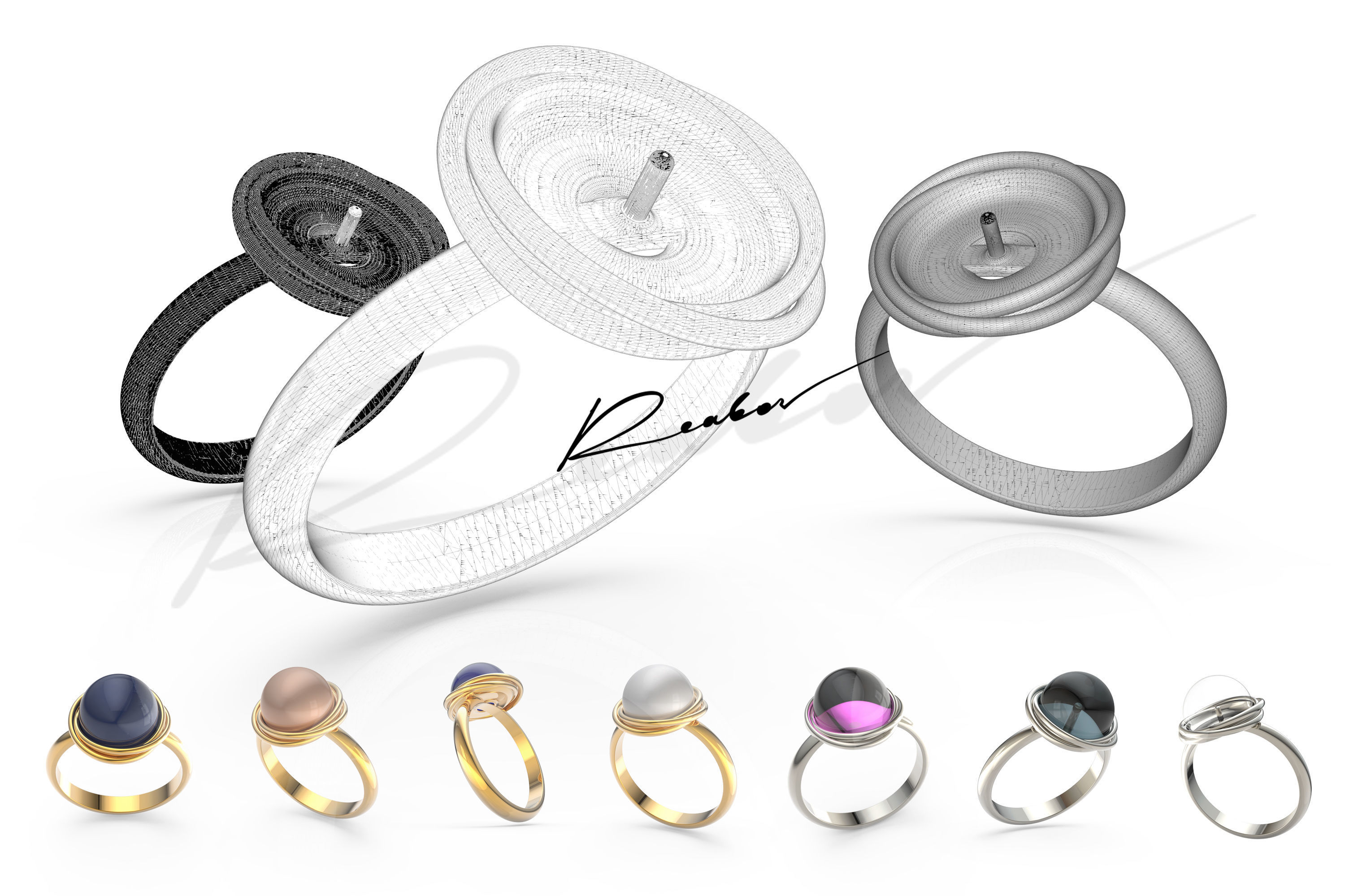 Ring Julieta 3D print model_1