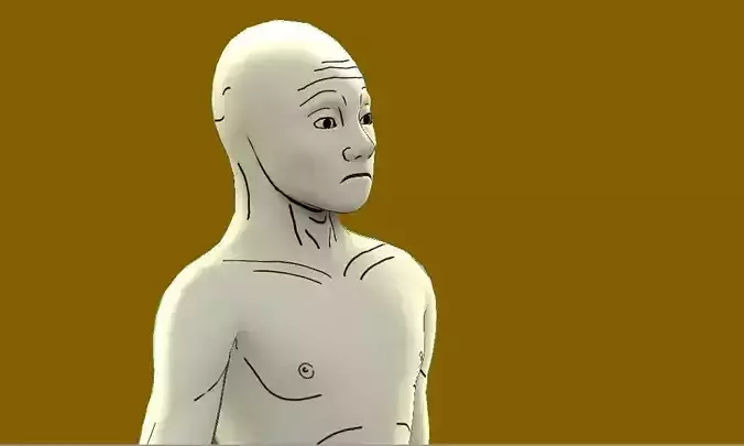 Wojak human body Free low-poly 3D model