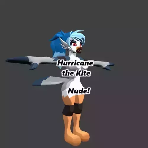 Hurricane the Kite NUDE no rigging Low-poly 3D model