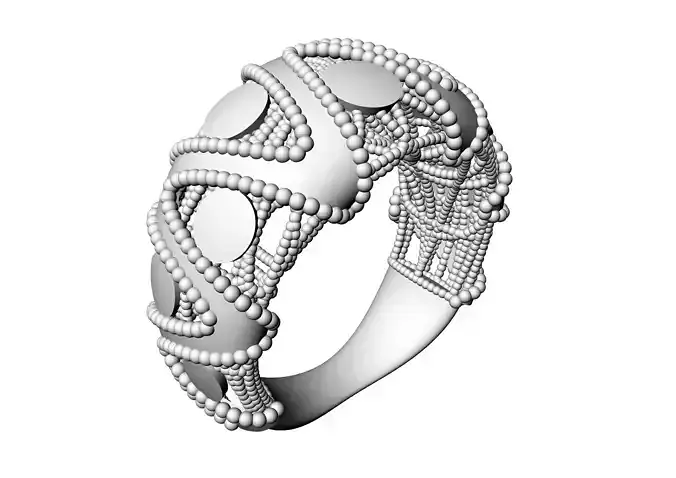 An 40 silver ring with intricate design