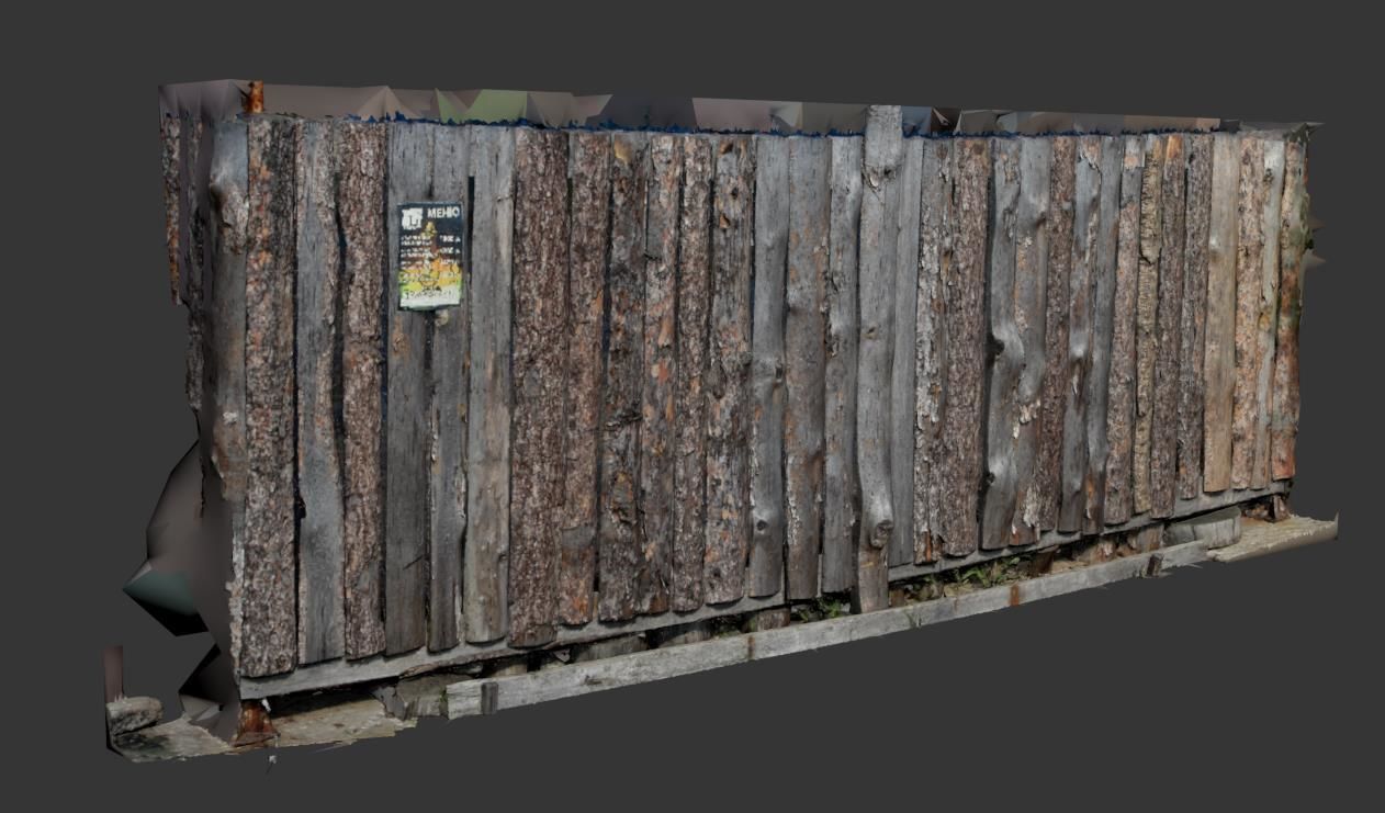 Wooden Old Fence Scan 3D model_7