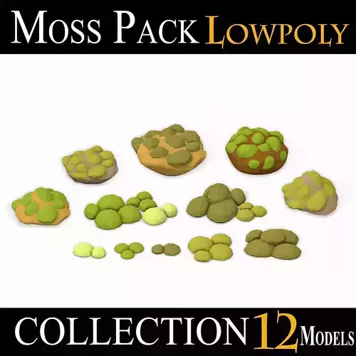 LOW POLY Moss Pack 2