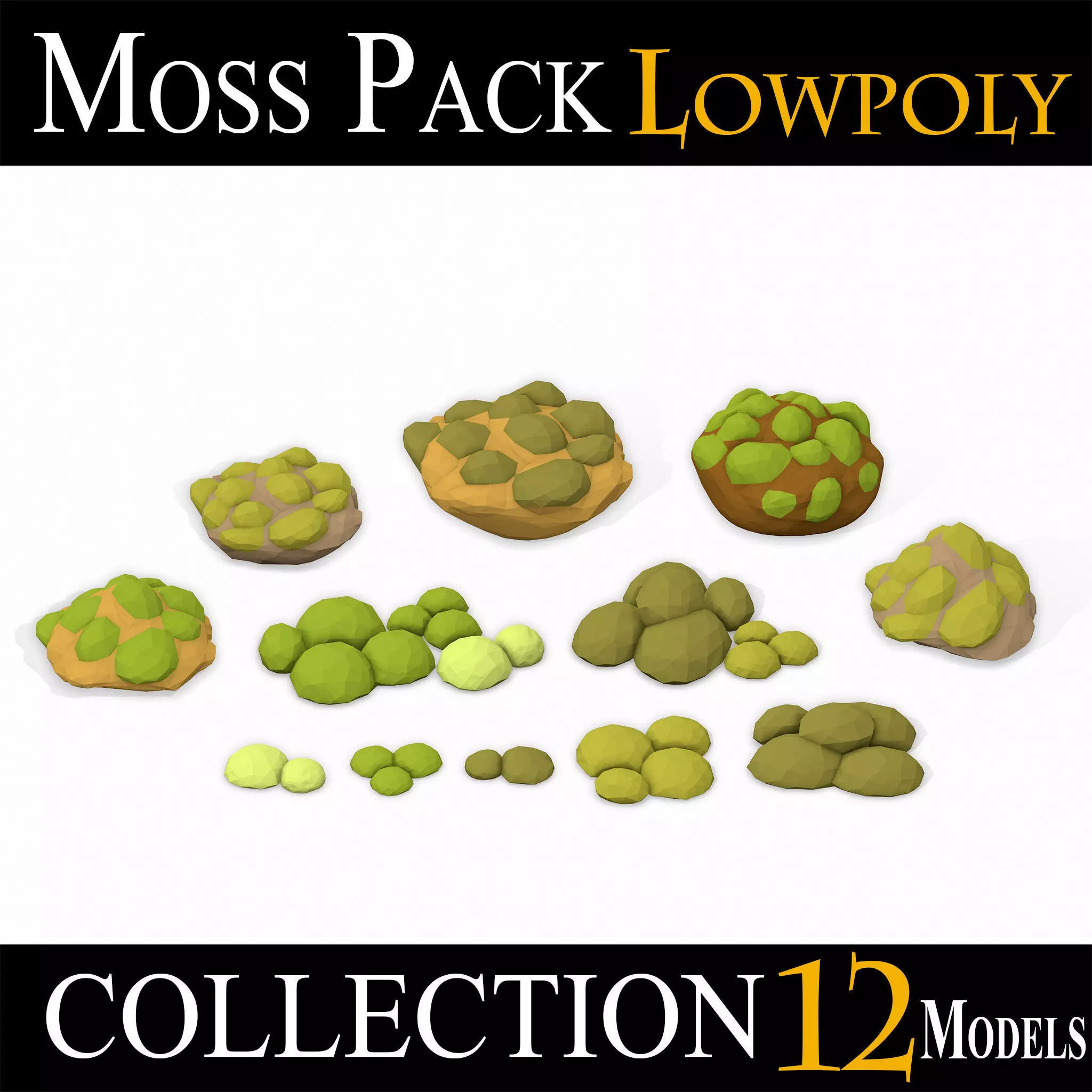 LOW POLY Moss Pack 2 Low-poly 3D model_0